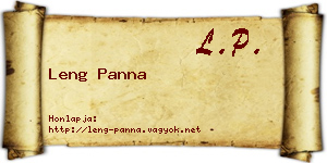 Leng Panna névjegykártya